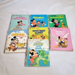 Lot of 7 Little Golden Books Disney Mickey Mouse
